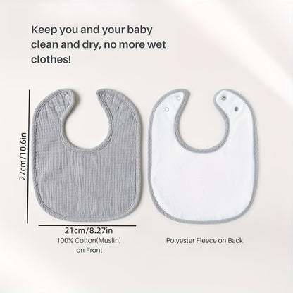 PureHug Muslin Baby Bibs (3-Pack)