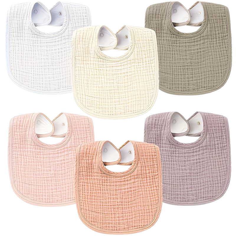 PureHug Muslin Baby Bibs (3-Pack)