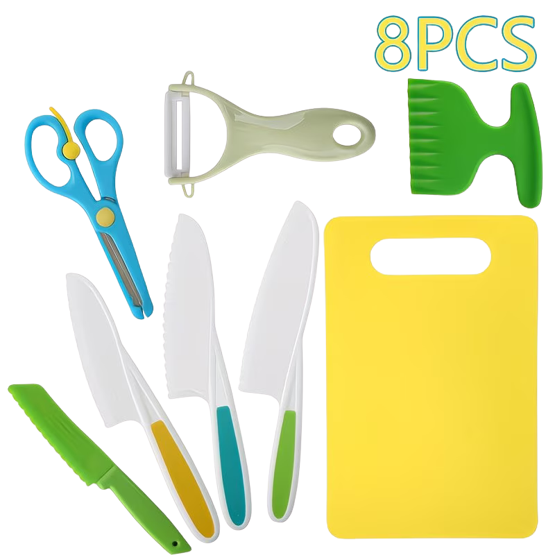 TinyChef Tools 8-Piece Kids Safety Kitchen Set